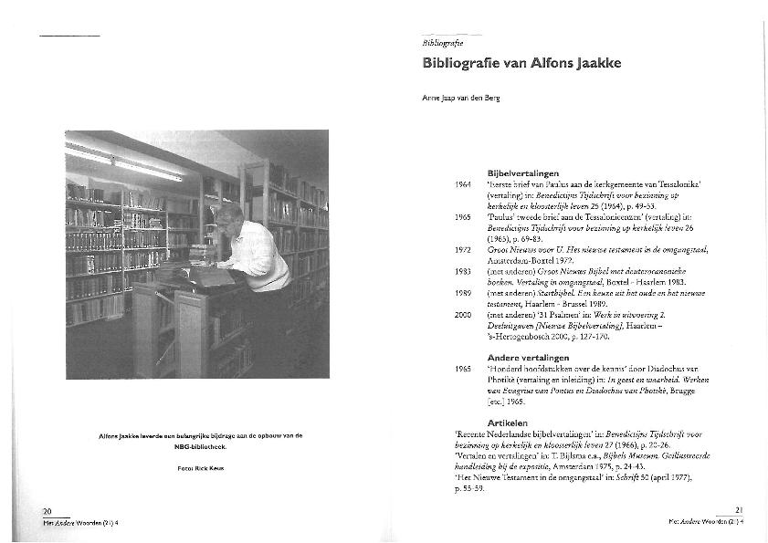 Bibliografie van Alfons Jaakke