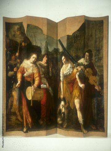 Davids intocht met het hoofd van Goliath, orgelluik